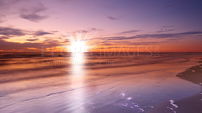 Buy stock photo Calm and peaceful - beach and ocean