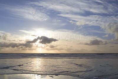 Buy stock photo Calm and peaceful - beach and ocean