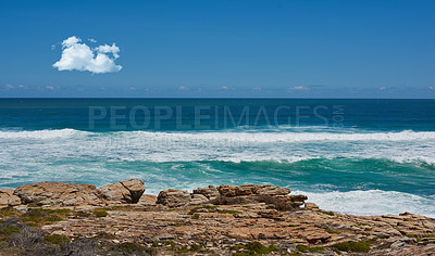 Buy stock photo Calm and peaceful - beach and ocean