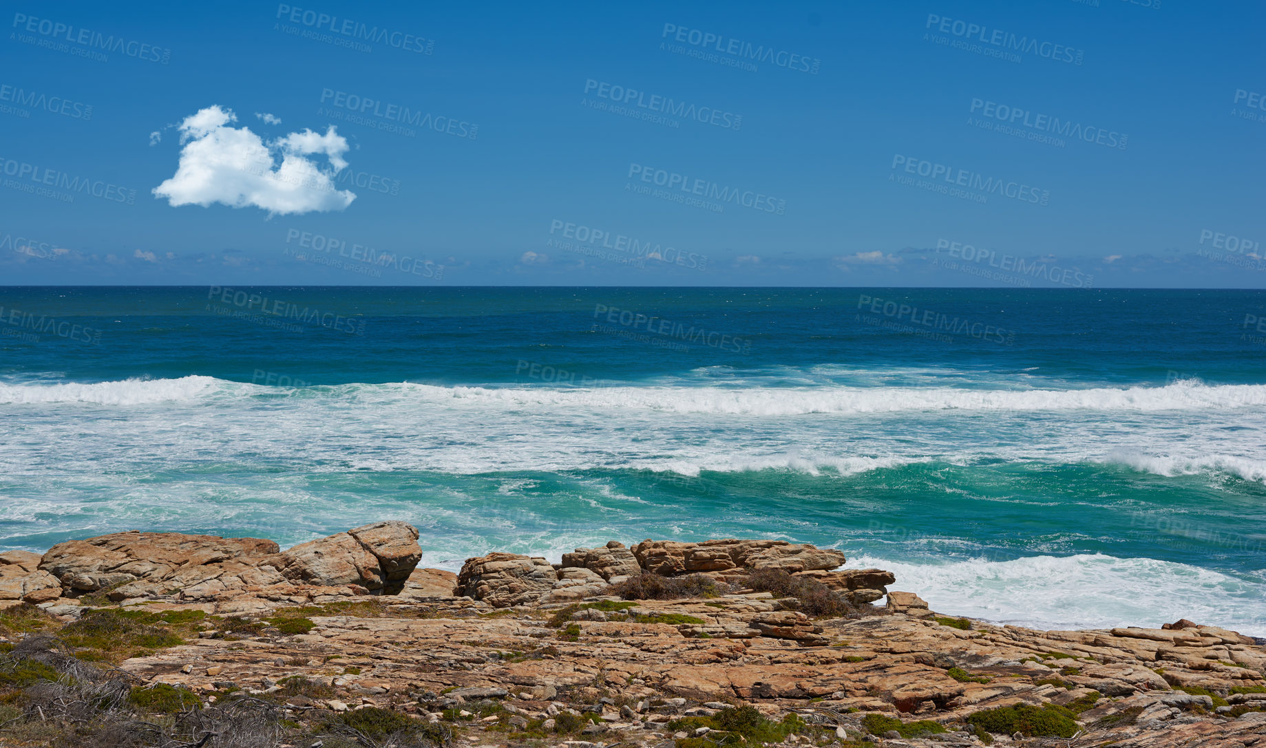 Buy stock photo Calm and peaceful - beach and ocean