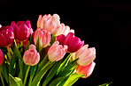 Bouquet on black background