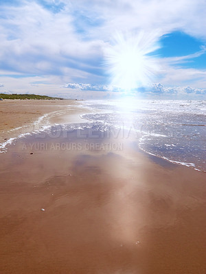 Buy stock photo Beach and coast in calm weather