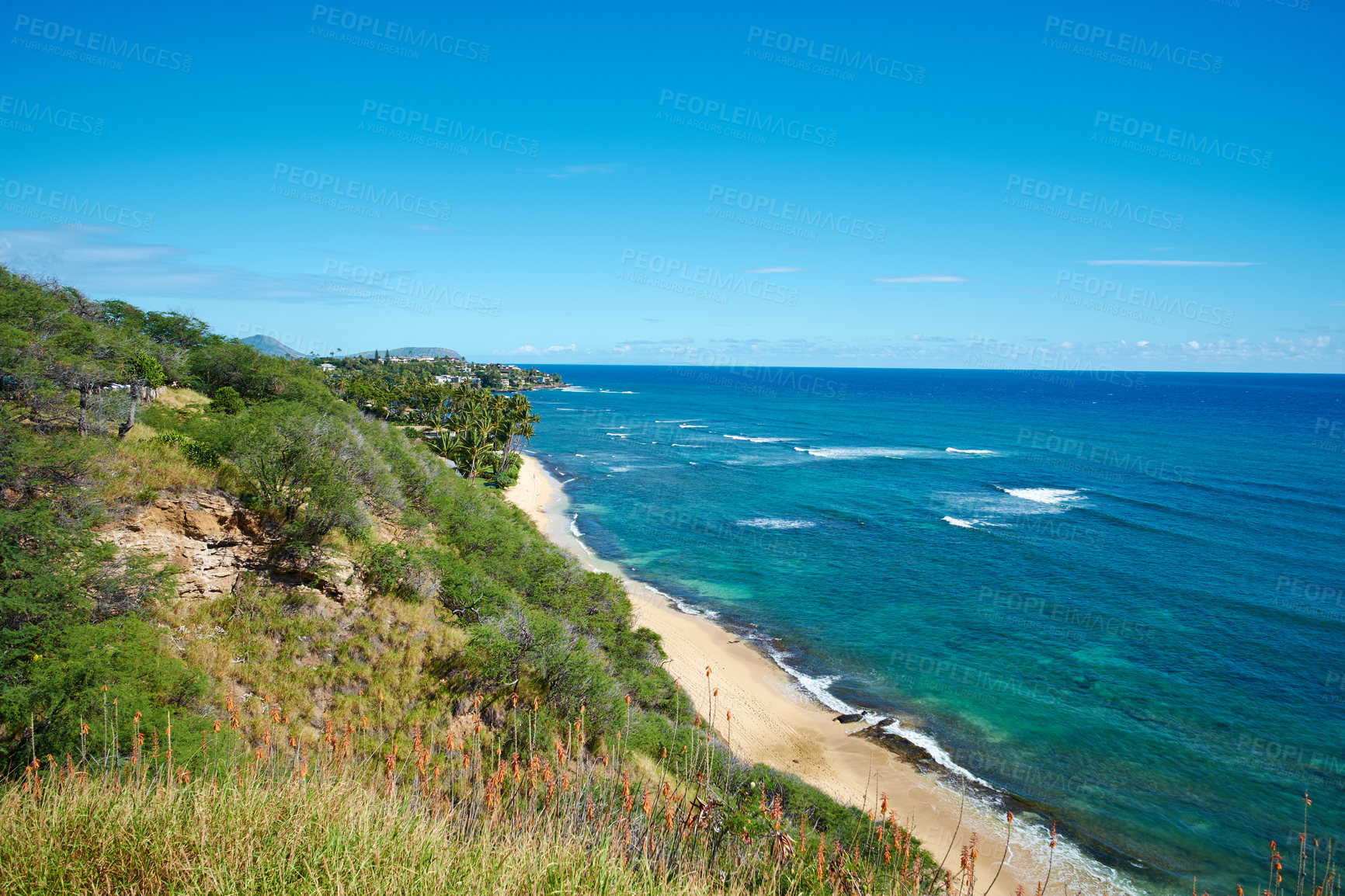 Buy stock photo Beach and coast in calm weather