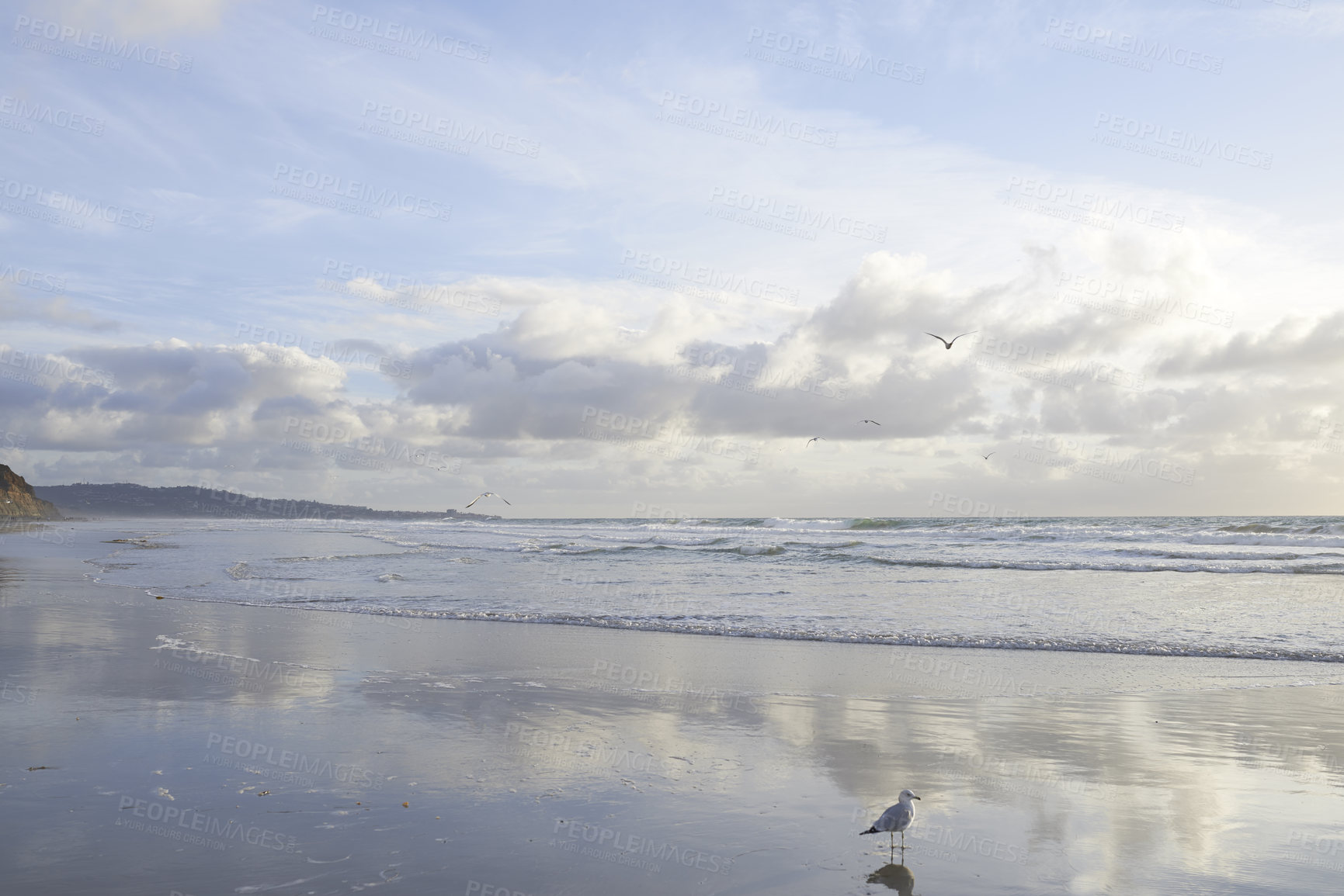 Buy stock photo Beach and coast in calm weather