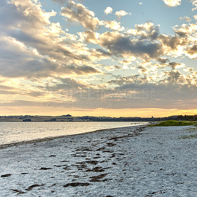 Buy stock photo Beach and coast in calm weather