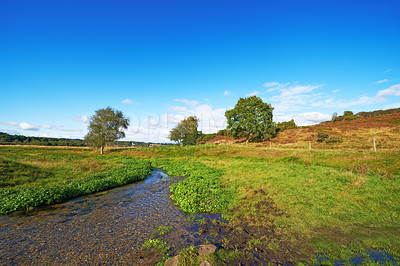 Buy stock photo A photo of farmland in autumn