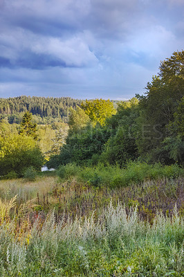 Buy stock photo A photo of farmland in autumn