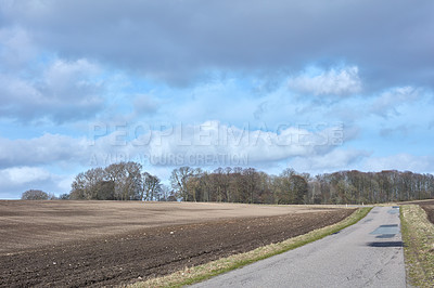 Buy stock photo A photo of farmland in autumn