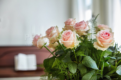 Buy stock photo A beautiful red and pink roses in a vase