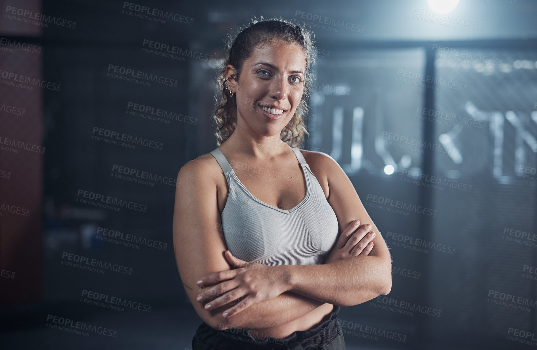 Buy stock photo Portrait of a confident young woman at a gym