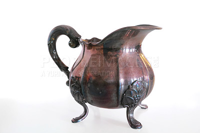 Buy stock photo Fine art - milk pot made of brass
