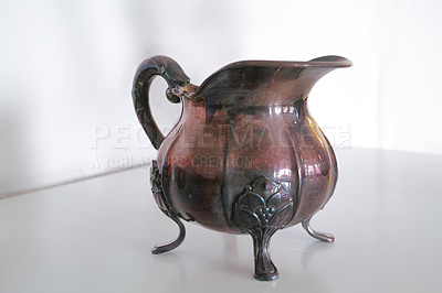 Buy stock photo Fine art - milk pot made of brass
