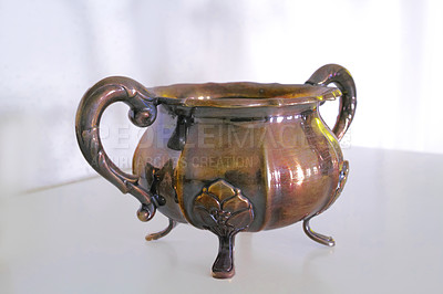 Buy stock photo Fine art - milk pot made of brass
