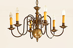 Ornate chandelier made of brass