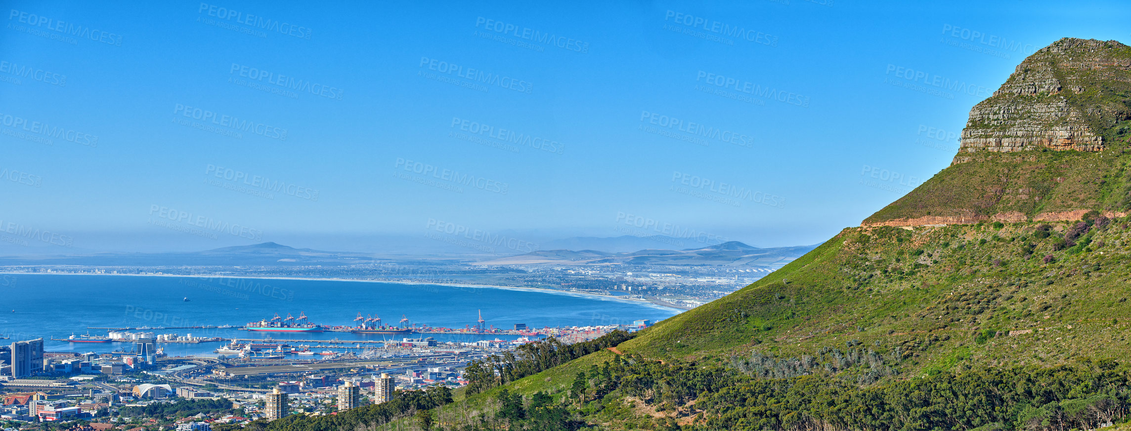 Buy stock photo Panorama photo of Cape Town, Western Cape, South Africa