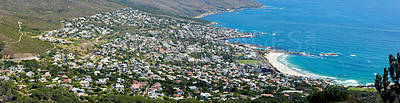 Buy stock photo Panorama photo Camps Bay Western Cape, South Africa