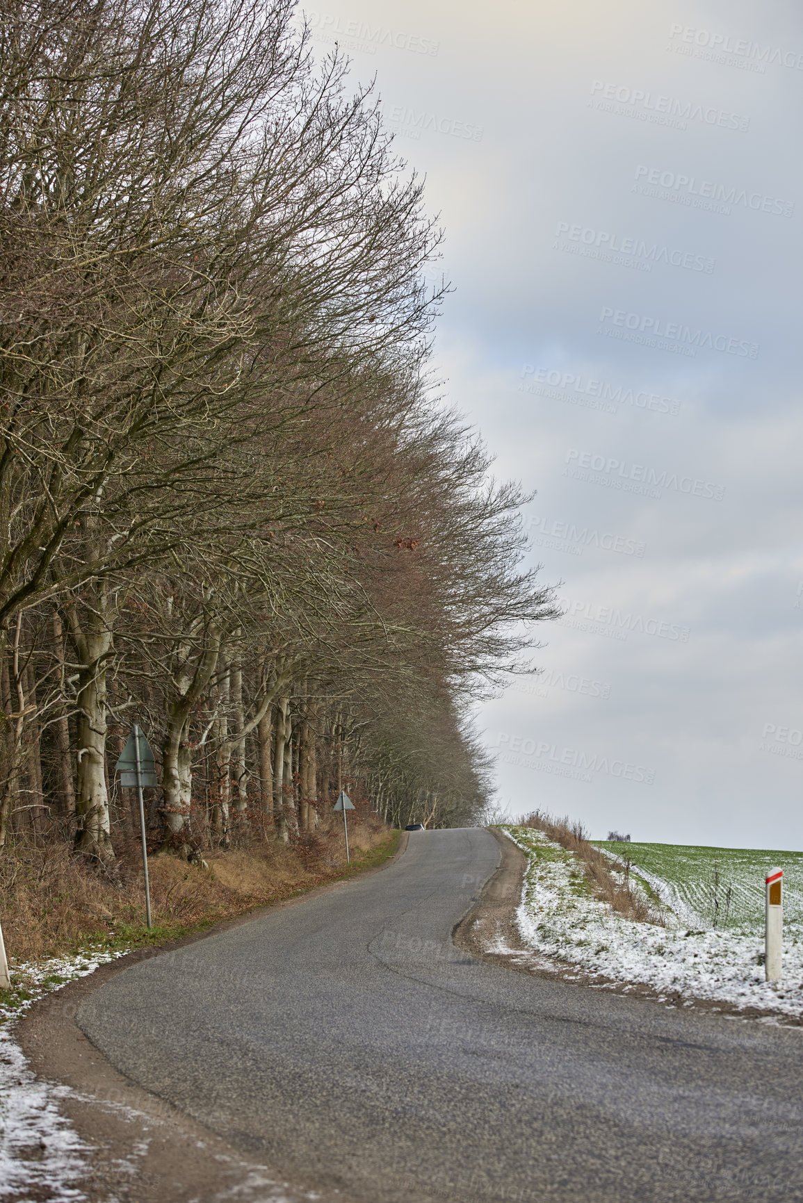 Buy stock photo Danish farmland in wintertime