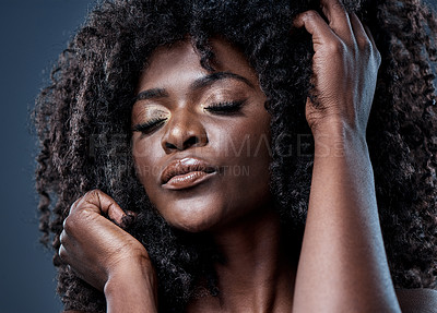 Buy stock photo Studio shot of a beautiful young woman with glowing skin