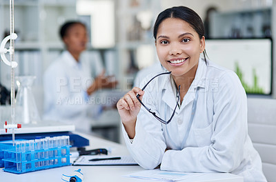 Buy stock photo Portrait of a young scientist working in a lab