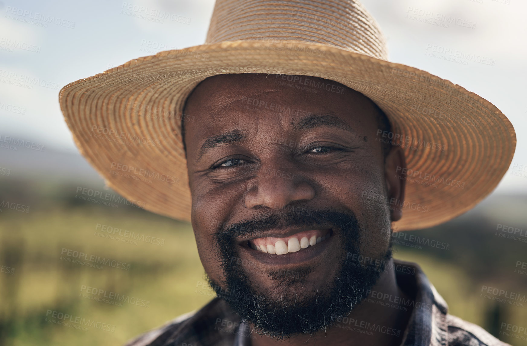 Buy stock photo Shot of a mature man working on a farm