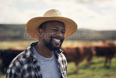Buy stock photo Shot of a mature man working on a farm