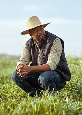 Buy stock photo Shot of a mature man working on a farm