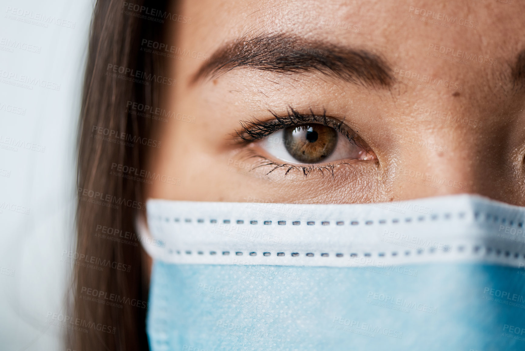 Buy stock photo Portrait of a woman wearing a face mask