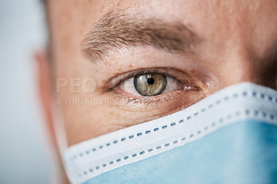 Buy stock photo Portrait of a man wearing a face mask