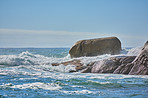 Rocky coastline of the CampÂ´s Bay, Western Cape