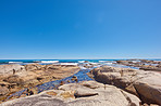 Rocky coastline of the CampÂ´s Bay, Western Cape