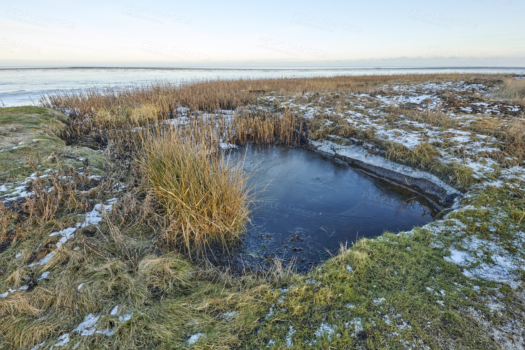 Buy stock photo Photos of Danish winter by the coast of Kattegat.