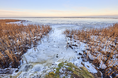 Buy stock photo Photos of Danish winter by the coast of Kattegat.