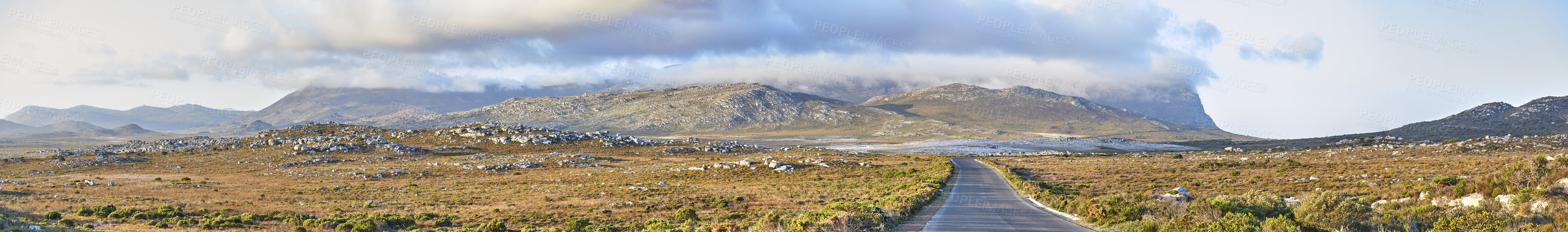 Buy stock photo Road through the wilderness of Cape Point National Park, Western Cape, South Africa