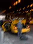 Manhattan - blurred taxi