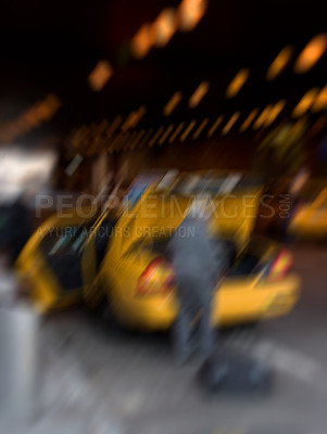 Buy stock photo Lens blurred photo: Everyday street life in New York - Manhattan