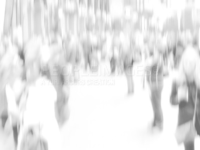 Buy stock photo A motion blurred High key photo of People traveling