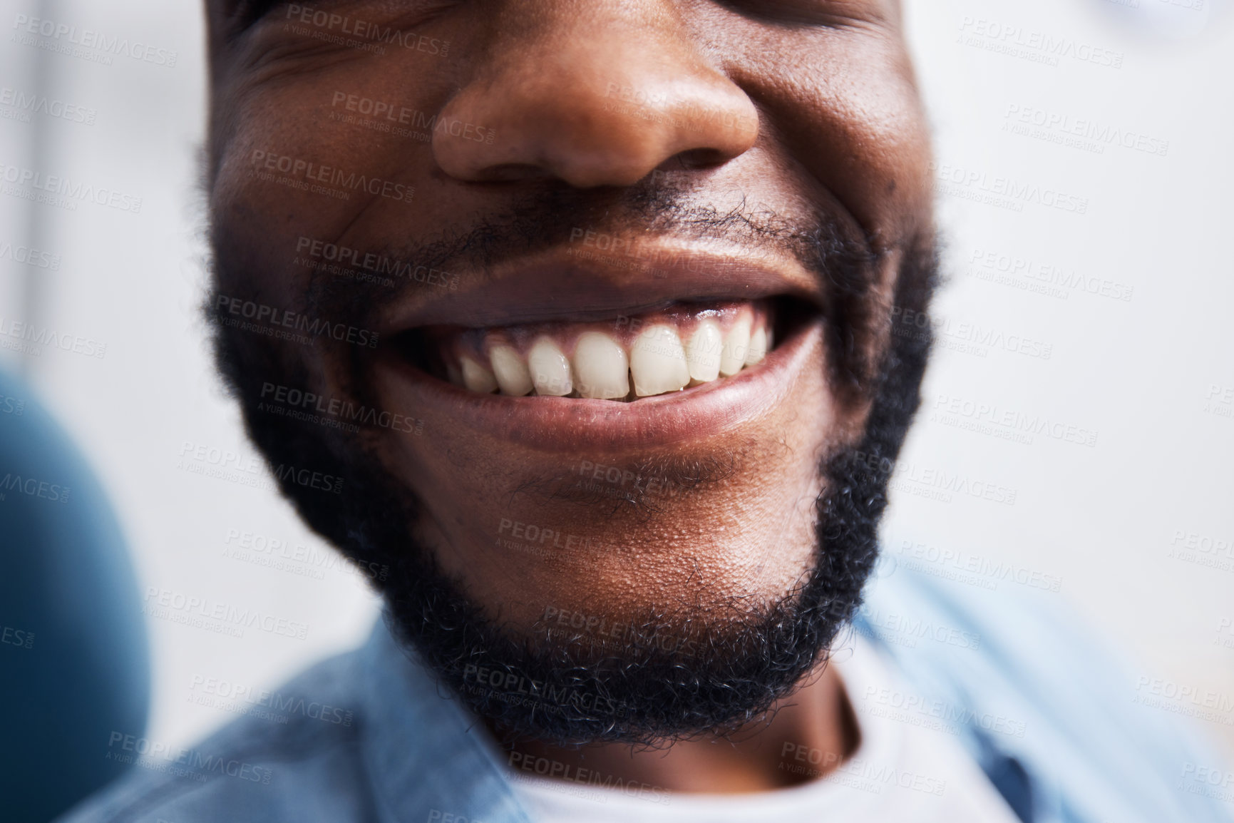 Buy stock photo Shot of an unrecognisable smiling brightly after having had dental work done