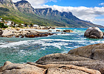 Rocky coastline of the CampÂ´s Bay, Western Cape