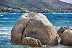 Rocky coastline of the CampÂ´s Bay, Western Cape