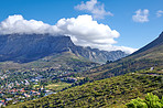 Aerial panorama photo of Camps Bay