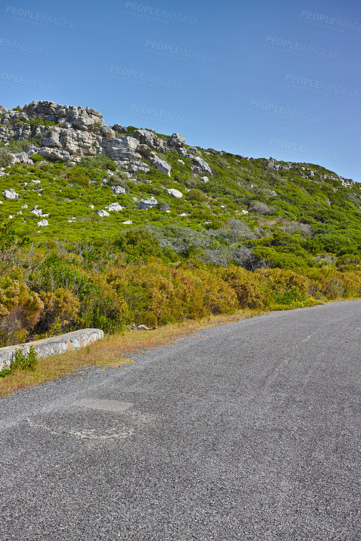 Buy stock photo Road through the wilderness of Cape Point National Park, Western Cape, South Africa