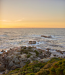 Rocky coastline of the CampÂ´s Bay, Western Cape