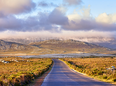 Buy stock photo Road through the wilderness of Cape Point National Park, Western Cape, South Africa