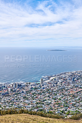 Buy stock photo Panorama photo of Cape Town, Western Cape, South Africa