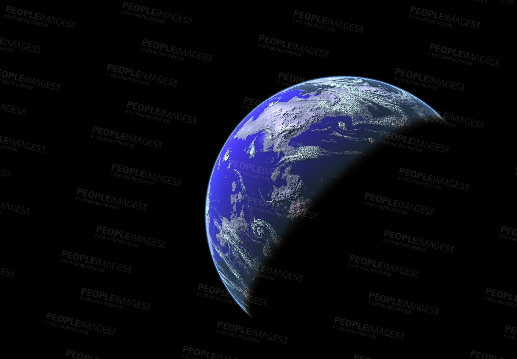 Buy stock photo An imaginary, fantasy planet (science fiction)