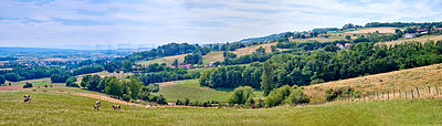 Buy stock photo A series of photos of countryside, farmland and forest close to Lyon, France