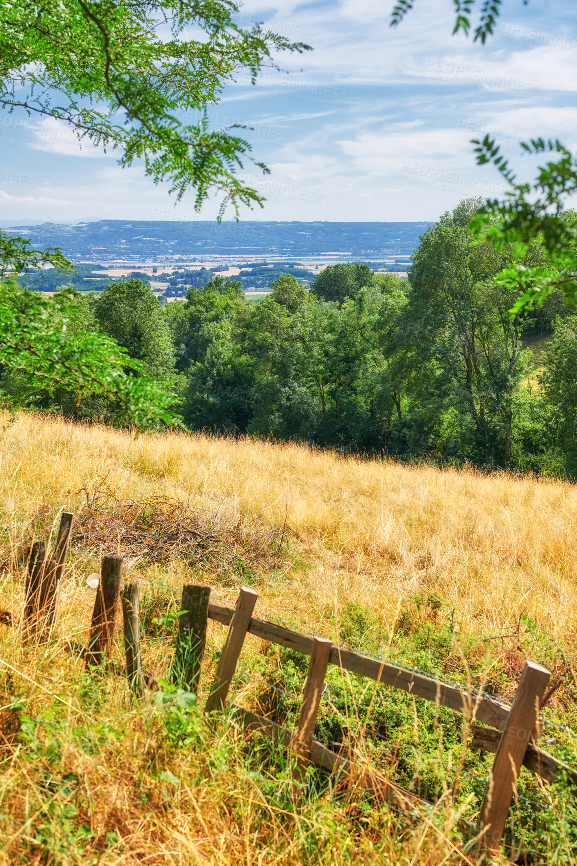 Buy stock photo A series of photos of countryside, farmland and forest close to Lyon, France