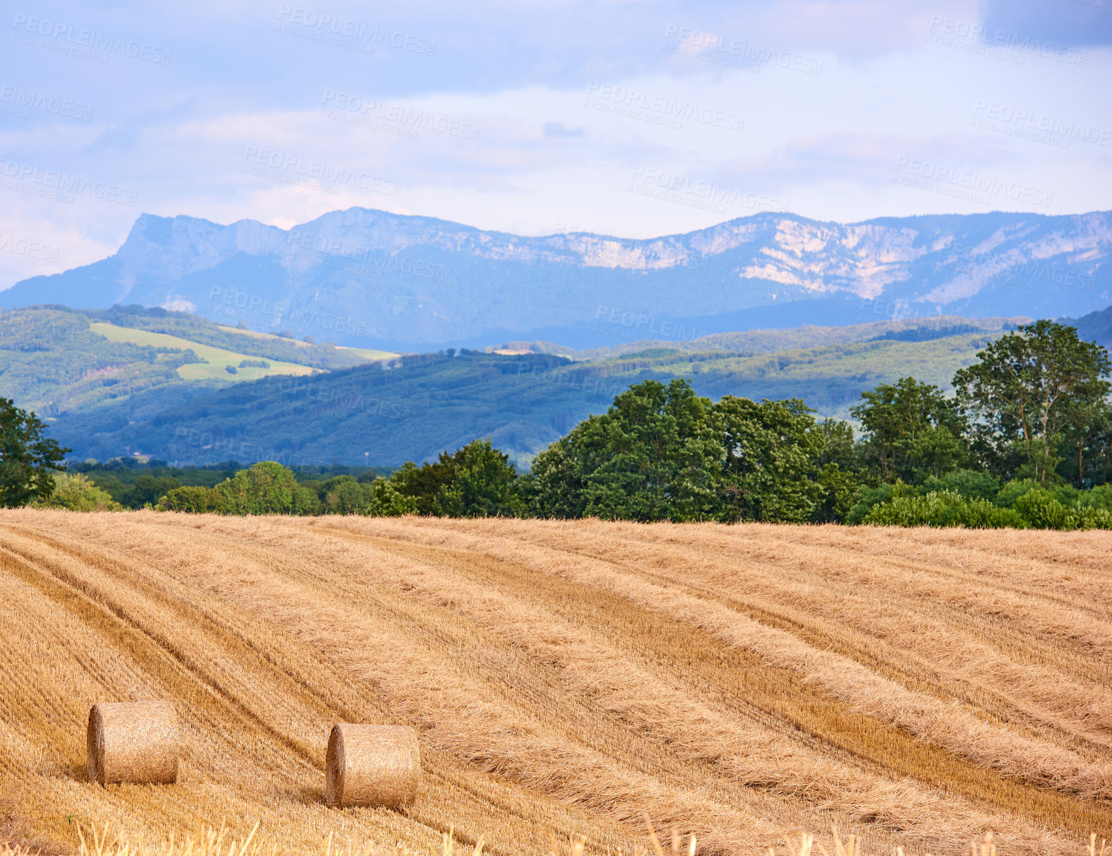 Buy stock photo A series of photos of countryside, farmland and forest close to Lyon, France