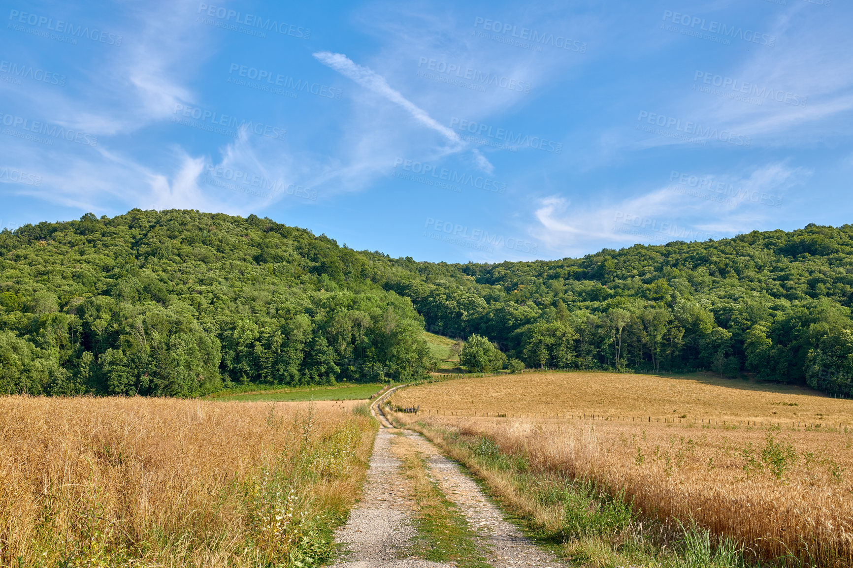 Buy stock photo A series of photos of countryside, farmland and forest close to Lyon, France