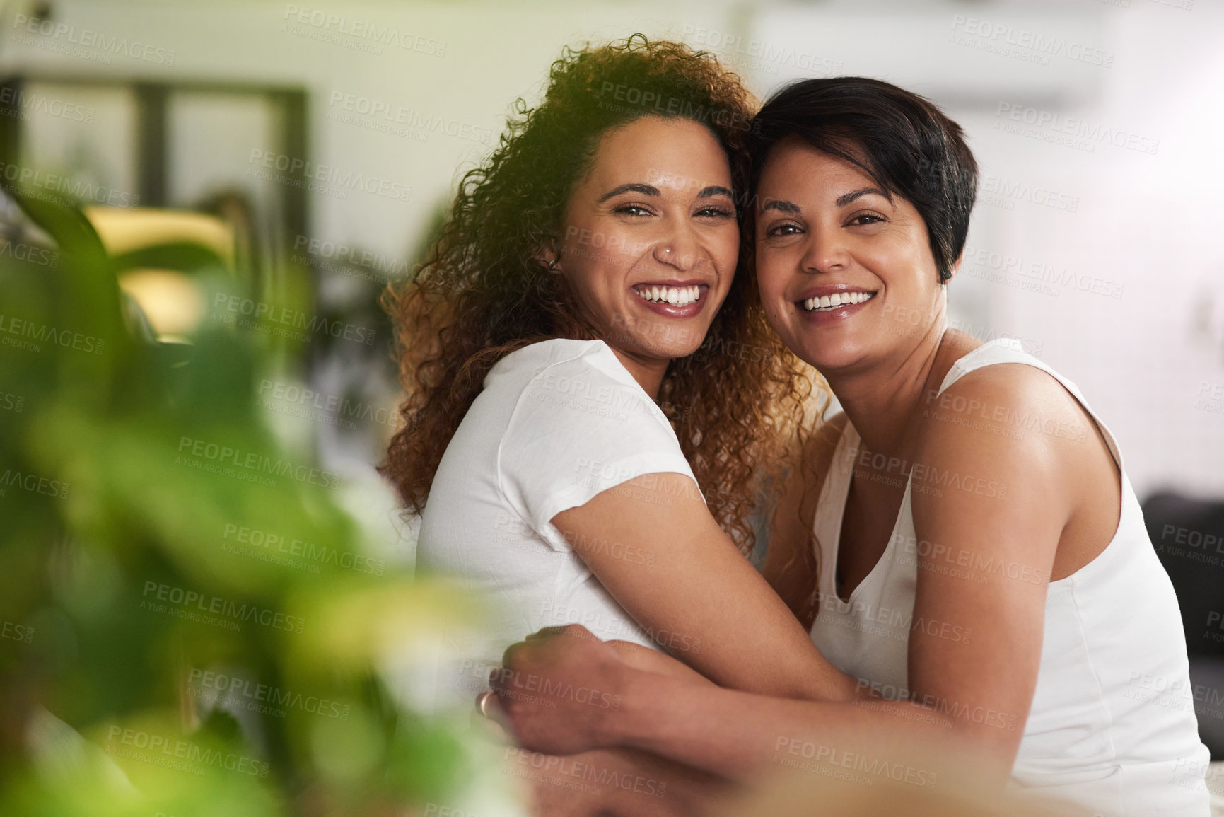 Buy stock photo Shot of an affectionate couple spending quality together at home